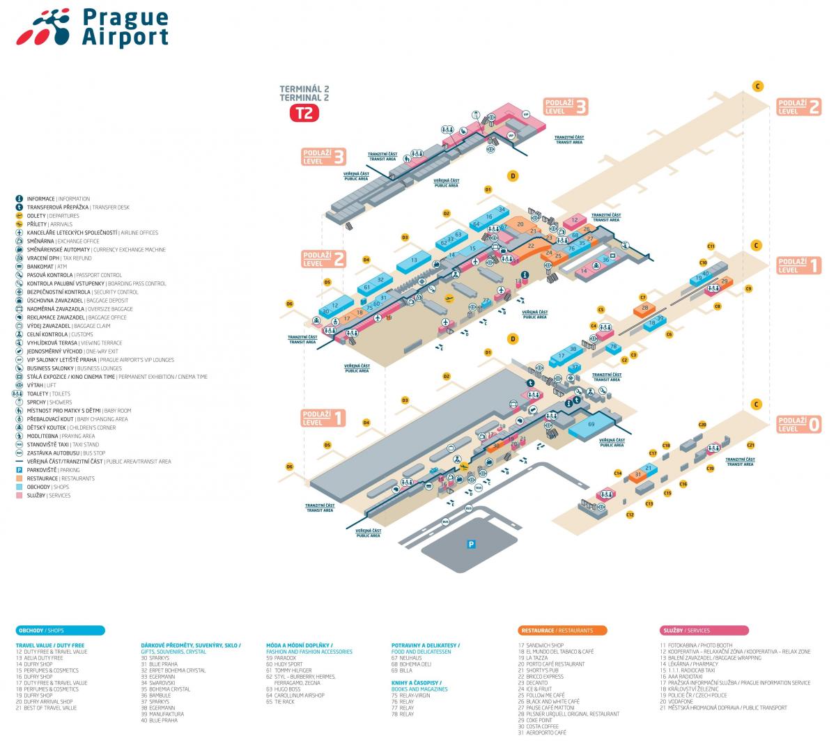 mapa do aeroporto de praga terminal 2