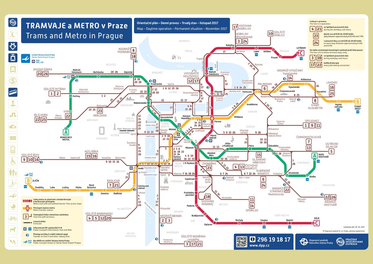 o eléctrico 22 de rota o mapa de praga