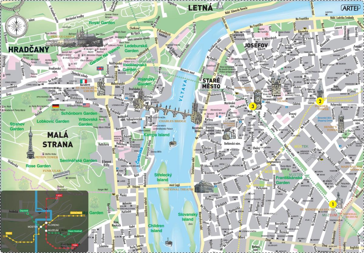 mapa de praga centro da cidade