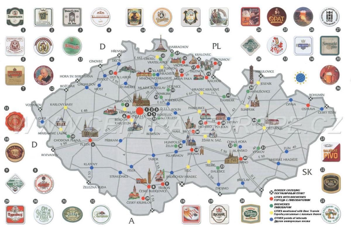 cerveja mapa de praga