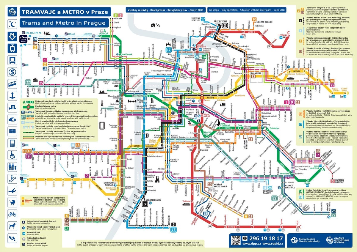 praga de transporte público mapa