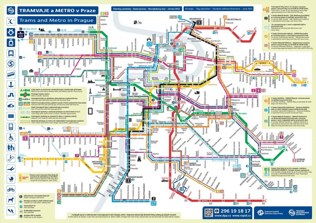 praga de transporte público mapa