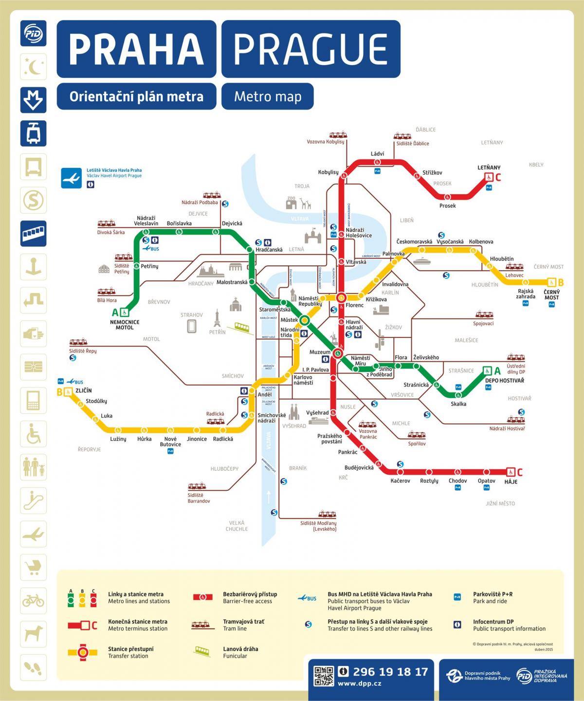 estação de metro andel mapa de praga
