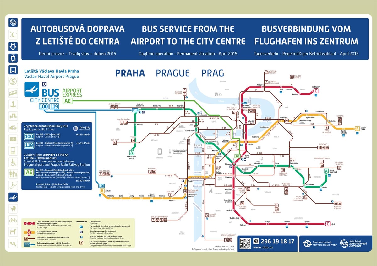 mapa de praga mapa de metrô do aeroporto