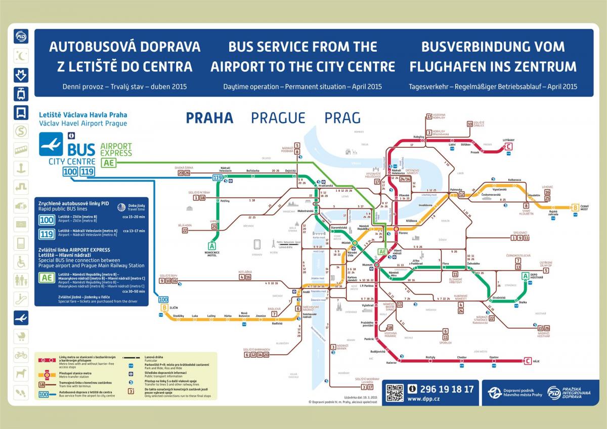 mapa de praga mapa de metrô do aeroporto