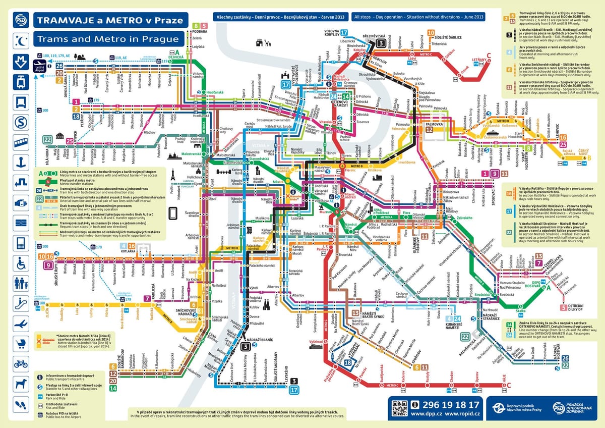 praga mapa de transporte