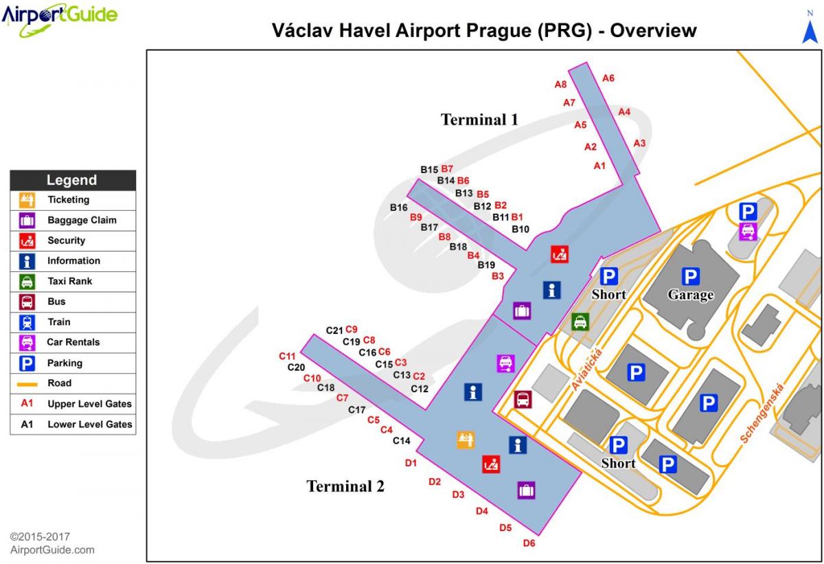 mapa de vaclav havel aeroporto