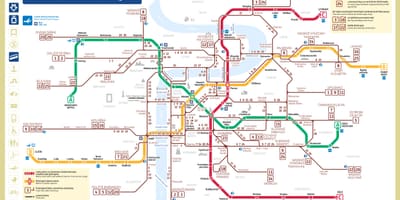 Praga de eléctrico e de metro mapa
