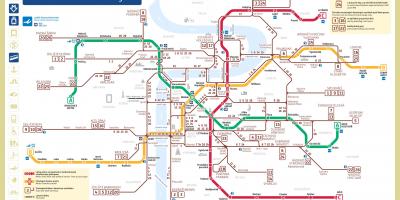Praga de eléctrico e de metro mapa