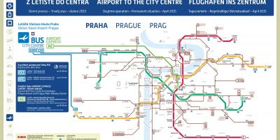 Mapa de praga mapa de metrô do aeroporto